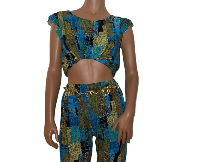 Vintage Abstract Print Capri Set