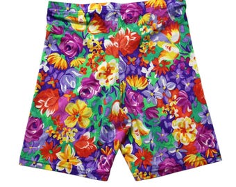 Vintage Floral Biker Floral Print Shorts... Sz Medium