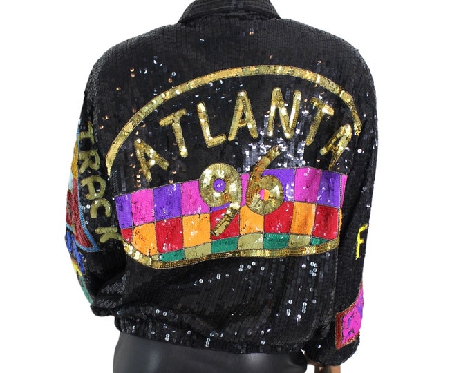 Vintage Sequin ATLANTA 96 Bomber Jacket