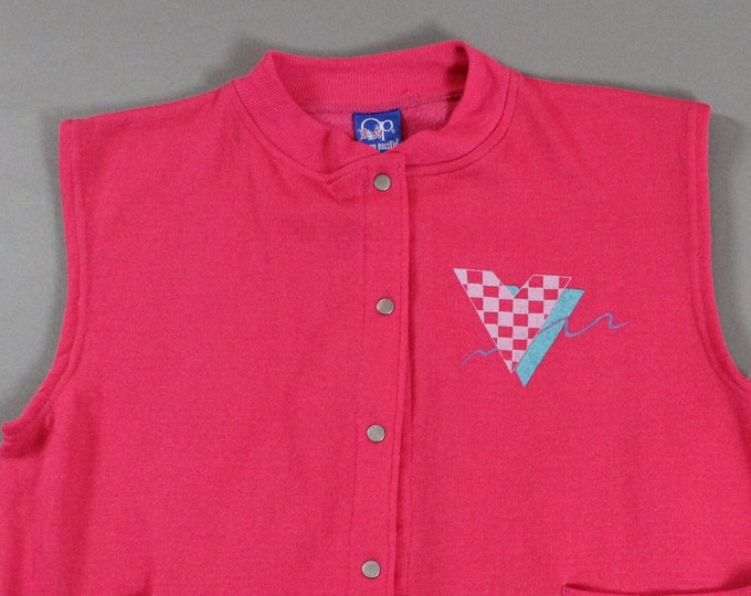 Vintage Women's Ocean Pacific Pink Vest...   Sz Large