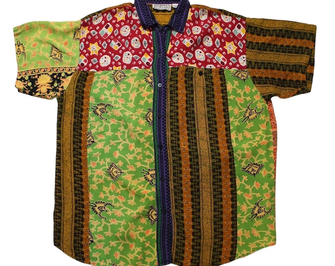 Vintage Mix Patter Button up Shirt.. Sz One Size Fits All