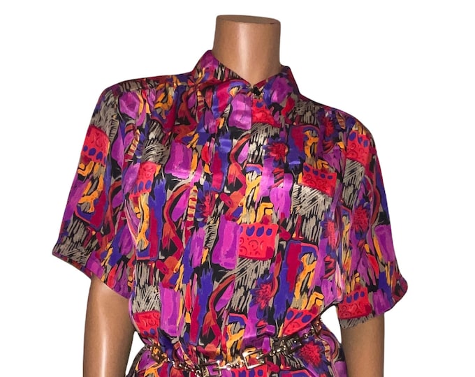 Vintage Abstract Blouse sz 12