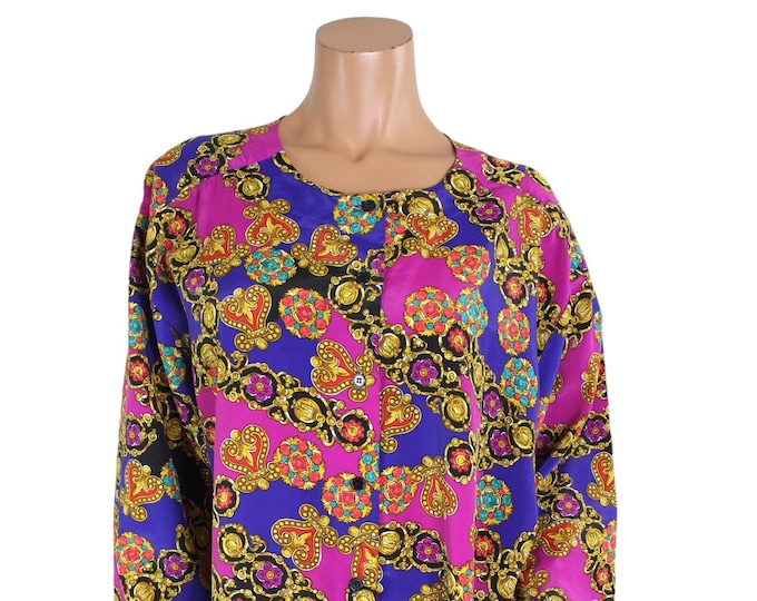Vintage Baroque Jewel Print  Blouse... Sz 20w