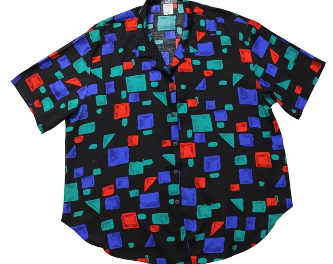 Vintage Abstract Button up Blouse.. Sz 3X