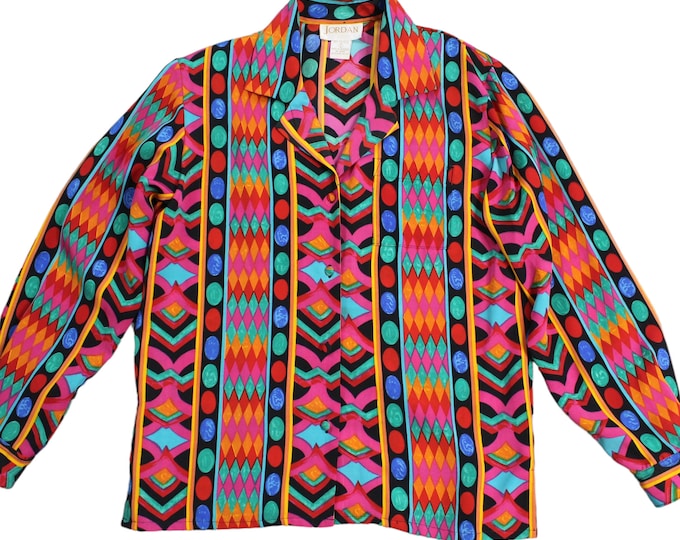 Vintage  Abstract  Blouse... Sz small