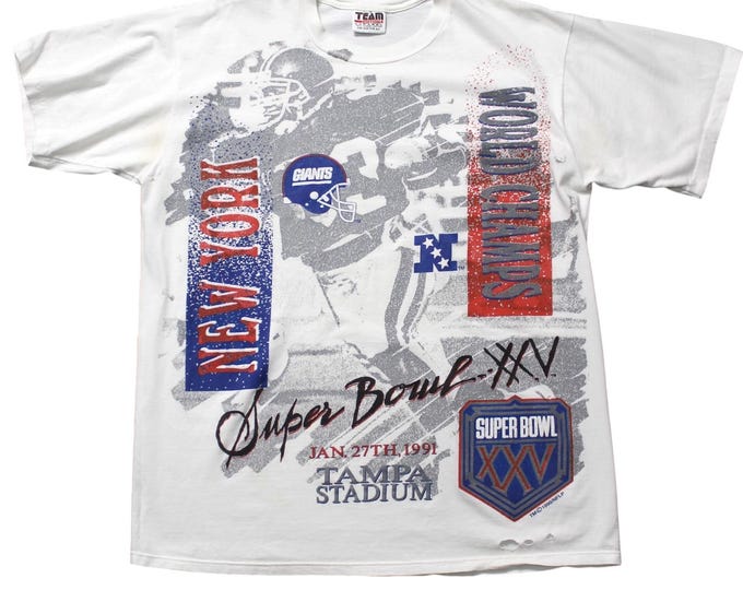 Vintage NFL New York Giant Super Bowl World Champs T-shirt... Sz. One Size