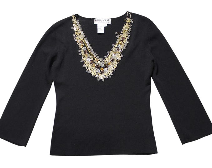Vintage Embellished Jeweled Blouse... Sz Smal