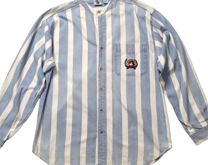 Vintage Striped Mickey & Co Denim Shirt...   Sz XL