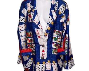 Vintage Scarf Print Blazer...
