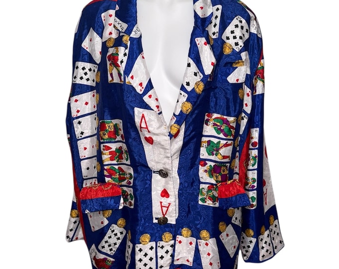Vintage Scarf Print Blazer...