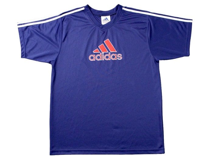 Vintage Adidas Logo V-Neck Short Sleeve Jersey... Sz XL