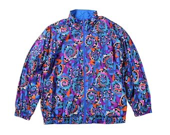 Vintage Abstract Colorful Windbreaker Bomber Jacket