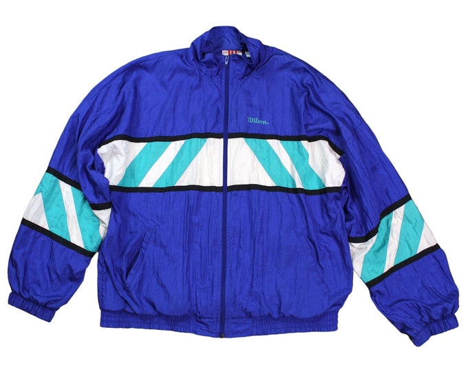 Vintage Wilson Abstract Color-Block Windbreaker... Sz