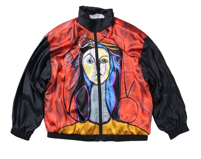 Vintage Colorful Abstract Windbreaker Bomber Jacket... Sz. Lrg