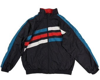 Vintage Color-Block Abstract Windbreaker Jacket... Sz Large