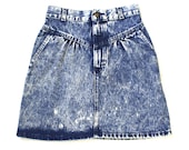 Vintage Women 39 s Acid Wash Denim Skirt Sz 12