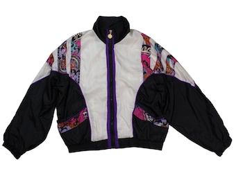 Vintage Abstract Colorful Windbreaker... Sz Med