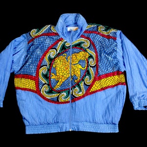 Kurtka typu bomber wiatrówka w stylu vintage w abstrakcyjnym kolorze ... Rozmiar 3X
