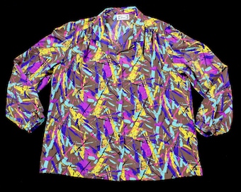 Vintage Abstract Colorful Blouse