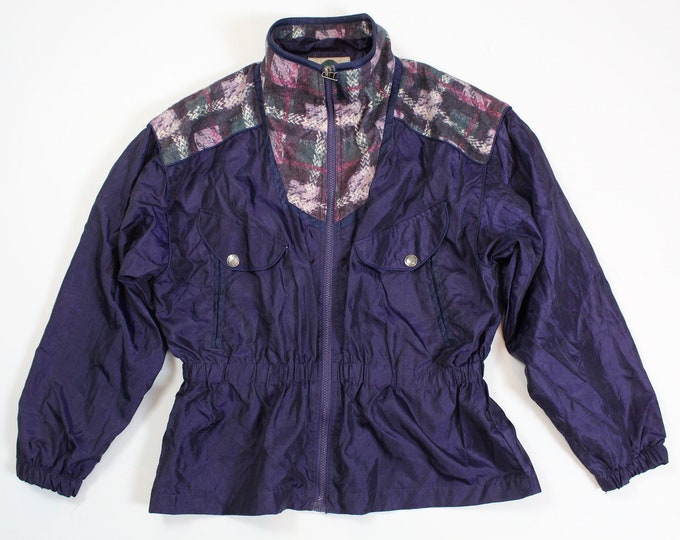 Vintage Flannel Patched Windbreaker