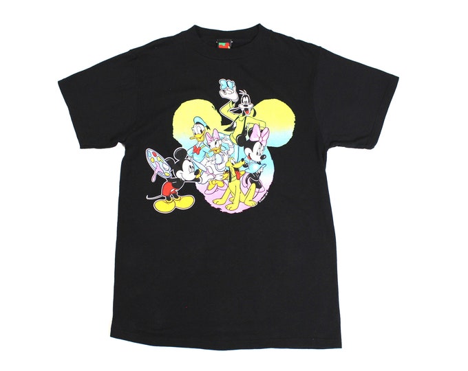 Vintage Disney Mickey Mouse, Minnie Mouse, Daisy Duck, Goofy Colorful T-Shirt...  Sz Medium