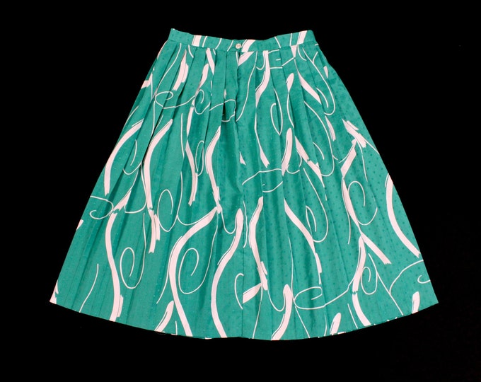 Vintage Women's Pleated Abstract Long Skirt...    Sz 14