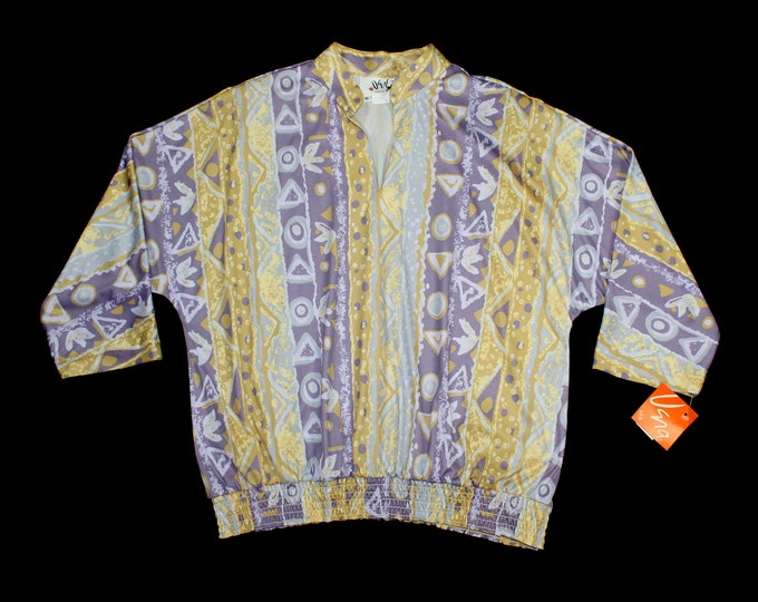 Vintage 90s Womens Abstract Blouse.. Sz. 16