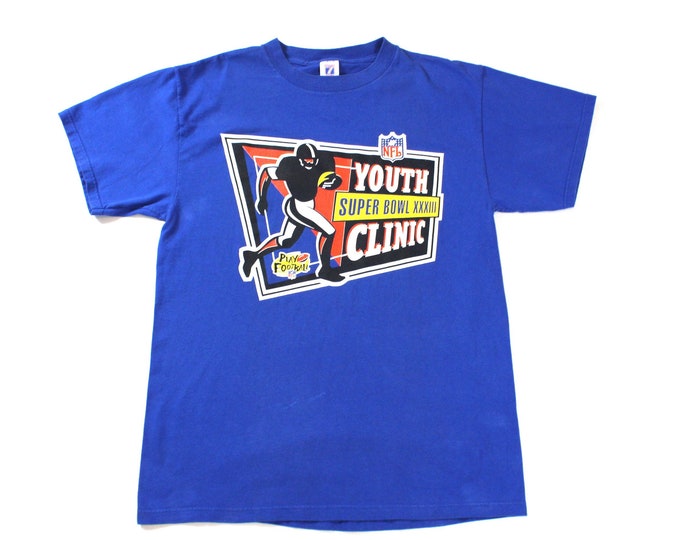 Vintage Logo 7 Super Bowl XXXIII Youth Clinic T-shirt... Sz Large