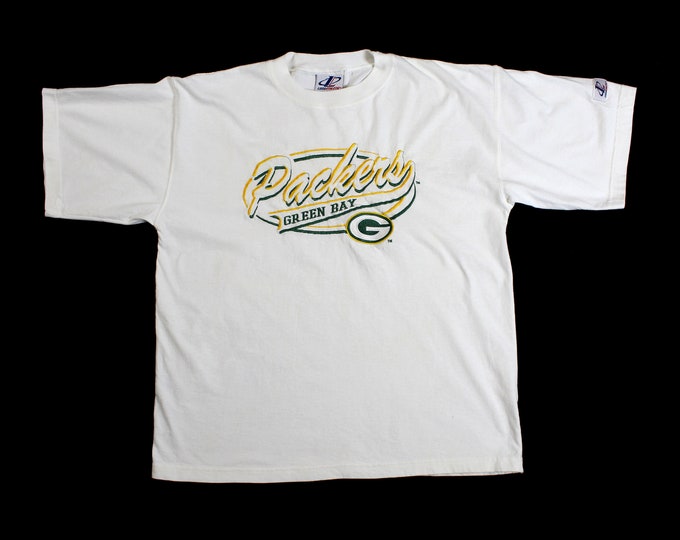 Vintage Logo Athletics NFL Green Bay Packers Embroidered T-Shirt... Sz Large