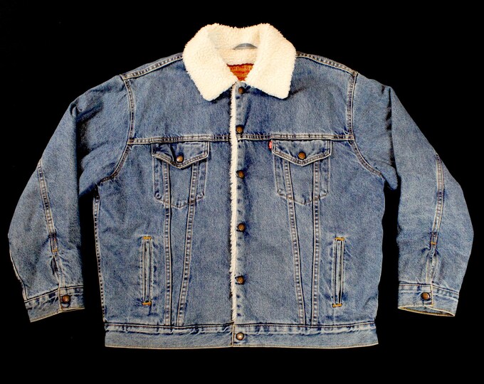 Vintage LEVIS Denim Sherpa Acid Wash Jacket...  Sz Large