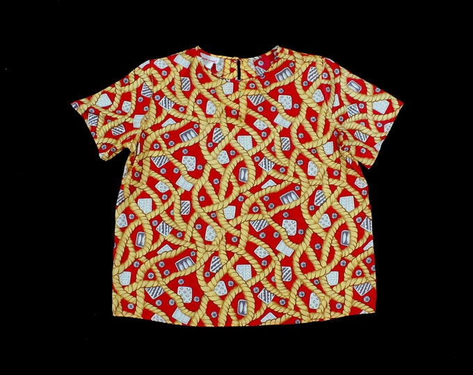 Vintage Abstract Blouse.. Sz. medium