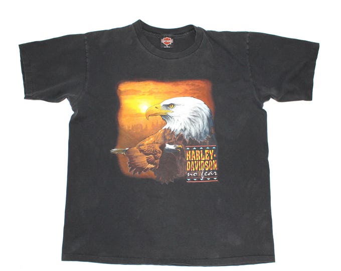 Vintage 1992 York PA Harley Davidson No Fear Eagle T-shirt... Sz XL