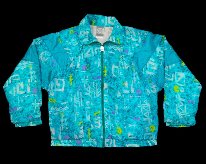 Vintage Colorful Abstract Windbreaker... Sz.Med