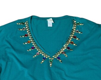 Vintage Bejeweled Studded T-shirt