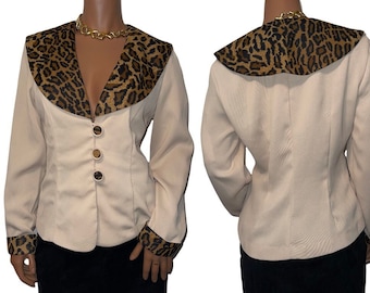 Vintage Leopard Lapel Blazer sz 8