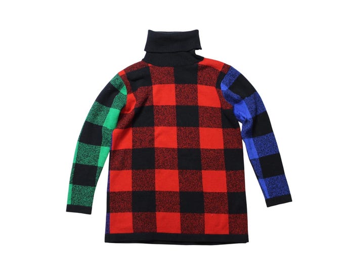 Vintage Colorful Plaid Turtleneck Sweater...