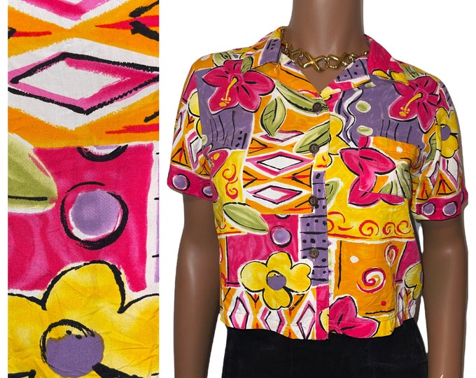 Vintage Abstract Blouse sz small