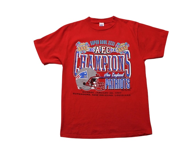 Vintage 97 NFL Super Bowl New Orleans New England Patriots T-shirt... Sz XLarge