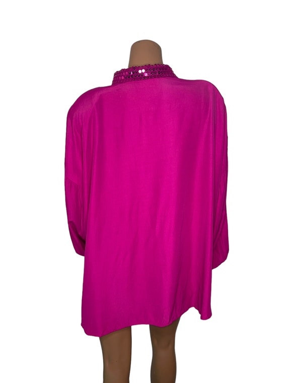 Vintage Pink Sequin Blouse - image 2