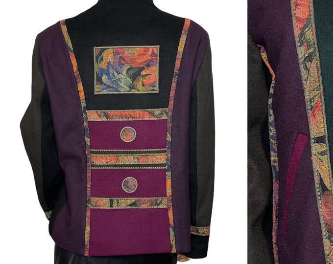 Vintage Coloratura Printed Blazer Jacket...   Sz large