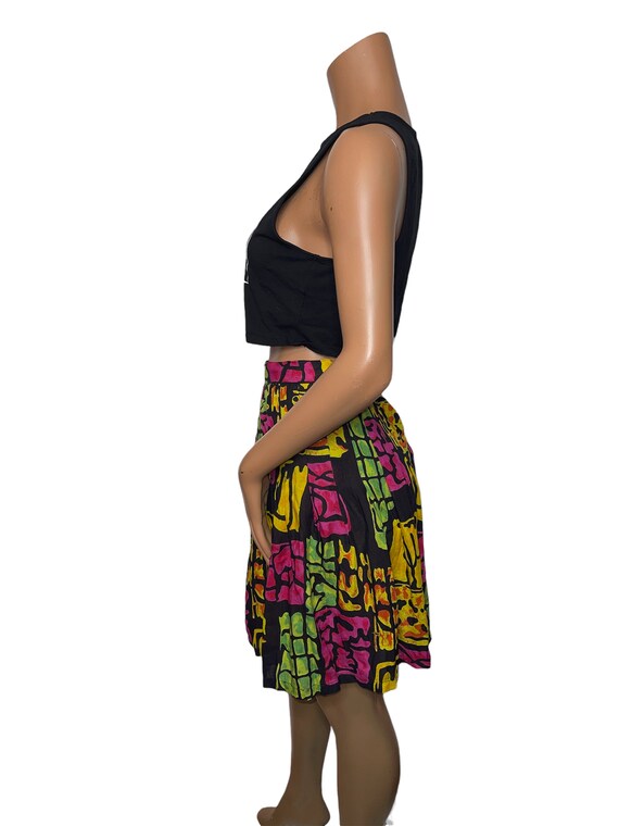 Vintage Abstract Print Skirt... - image 2