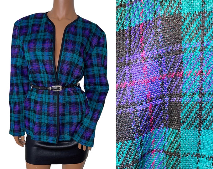 Vintage Leslie Faye Plaid Blazer