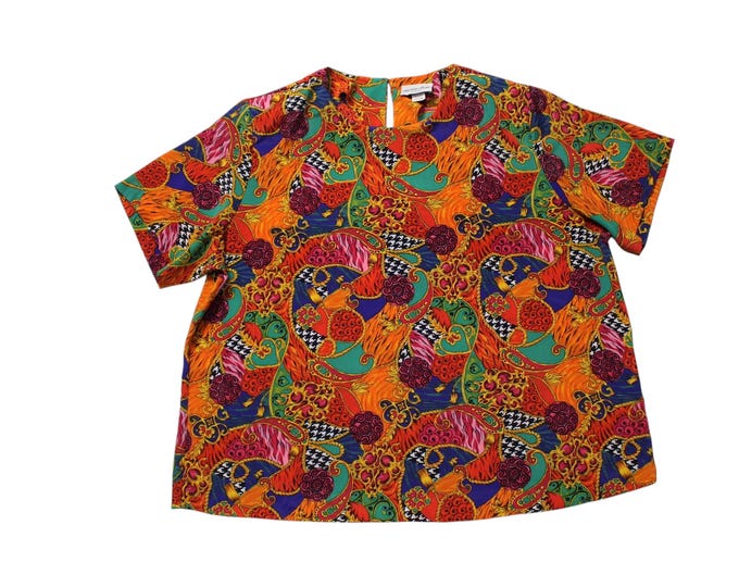 Vintage Abstract Colorful Blouse