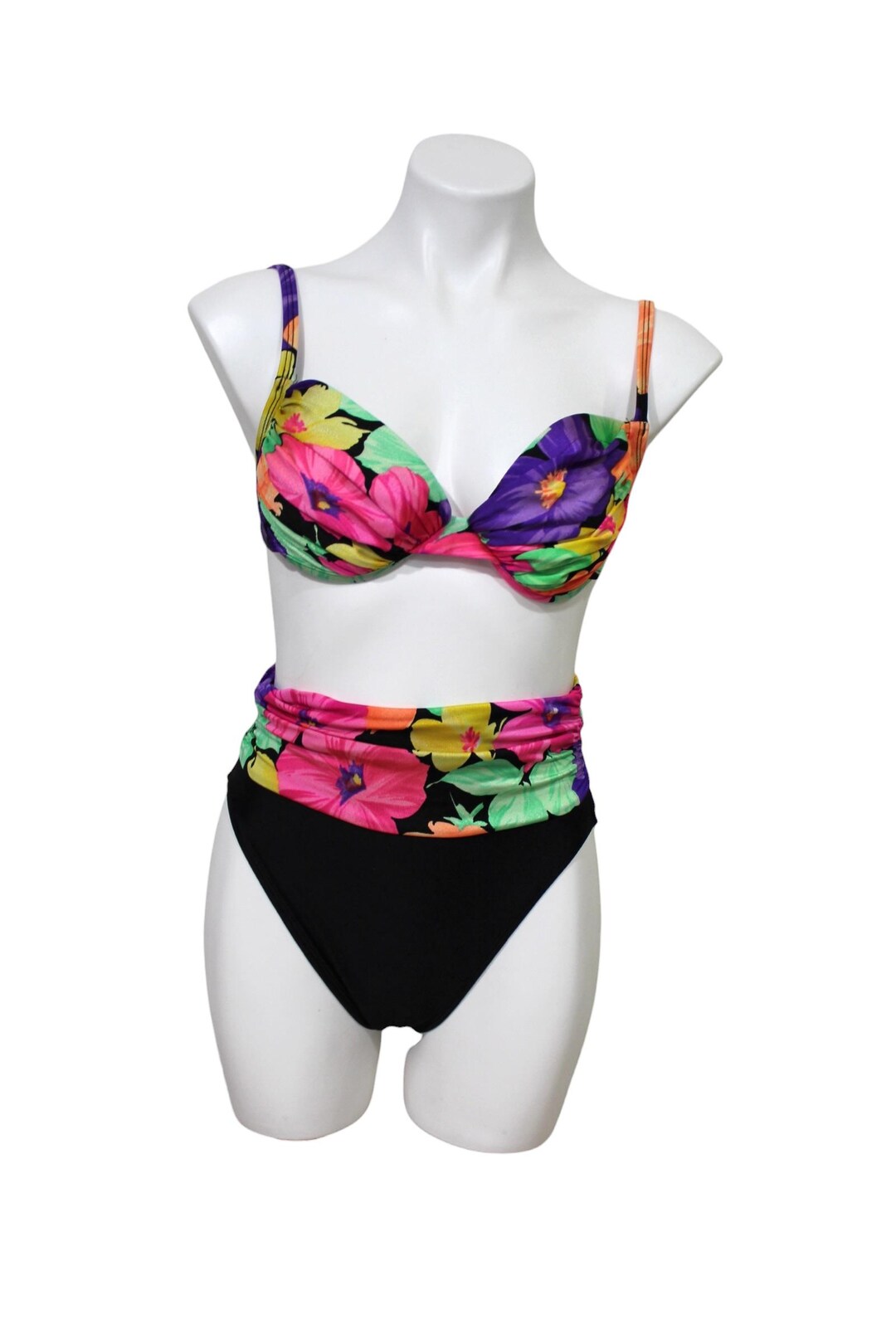 Vintage Abstract Colorful One Piece Bathing Suit... Sz 12 - Etsy
