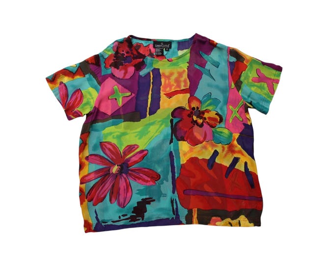 Vintage Carol Little Floral Blouse. Sz Medium
