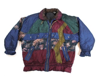 Vintage Abstract Floral Windbreaker...Sz Large