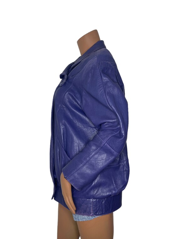 Vintage Purple Leather Jacket - image 3