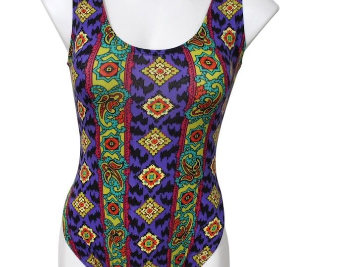 Vintage Abstract Colorful Leotard... Sz large