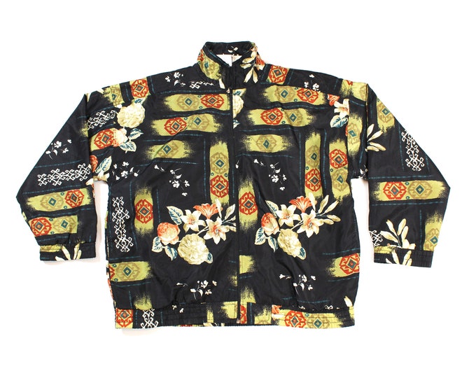 Vintage Silk Aztec Print Abstract Jacket...