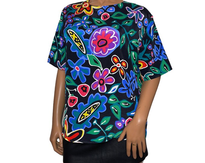 Vintage Abstract Print Blouse